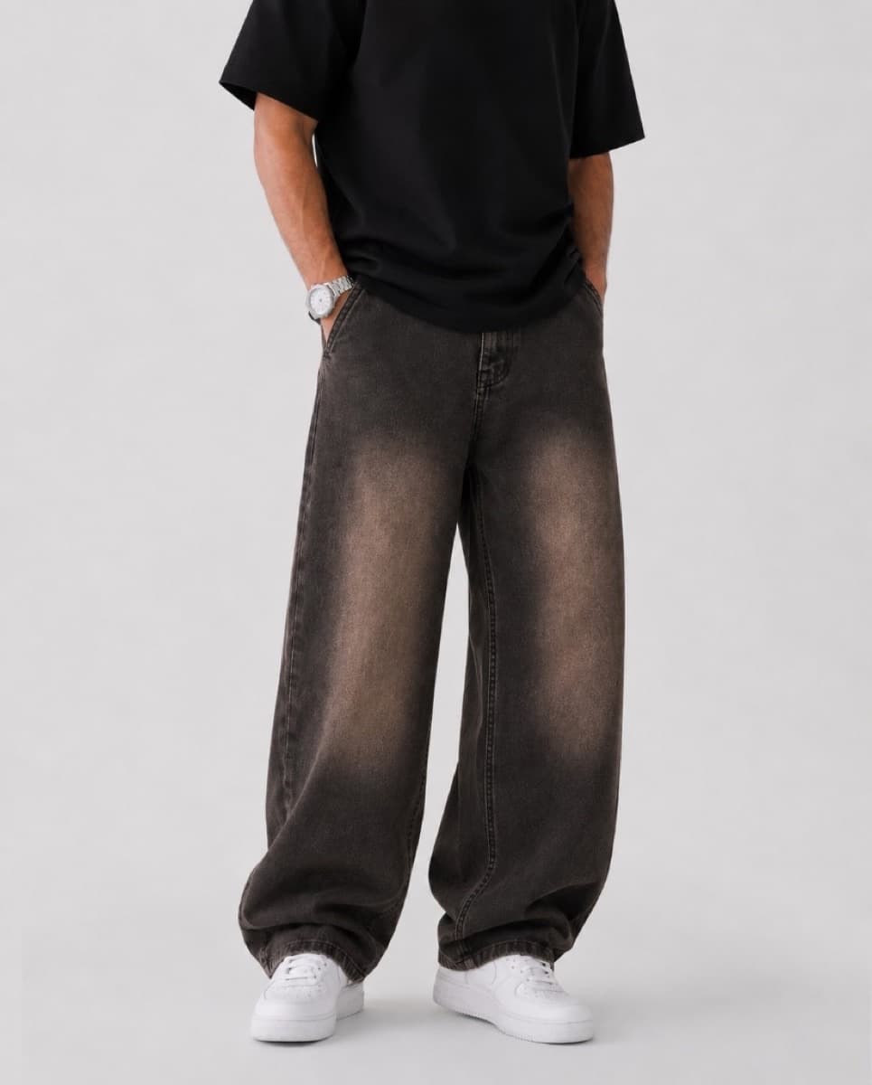 Vintage Wash Baggy Jeans