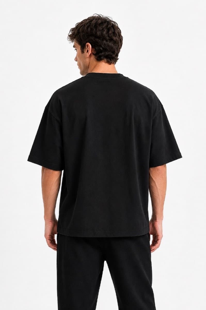 Heavy Oversized T-Shirt - Midnight Black - Back