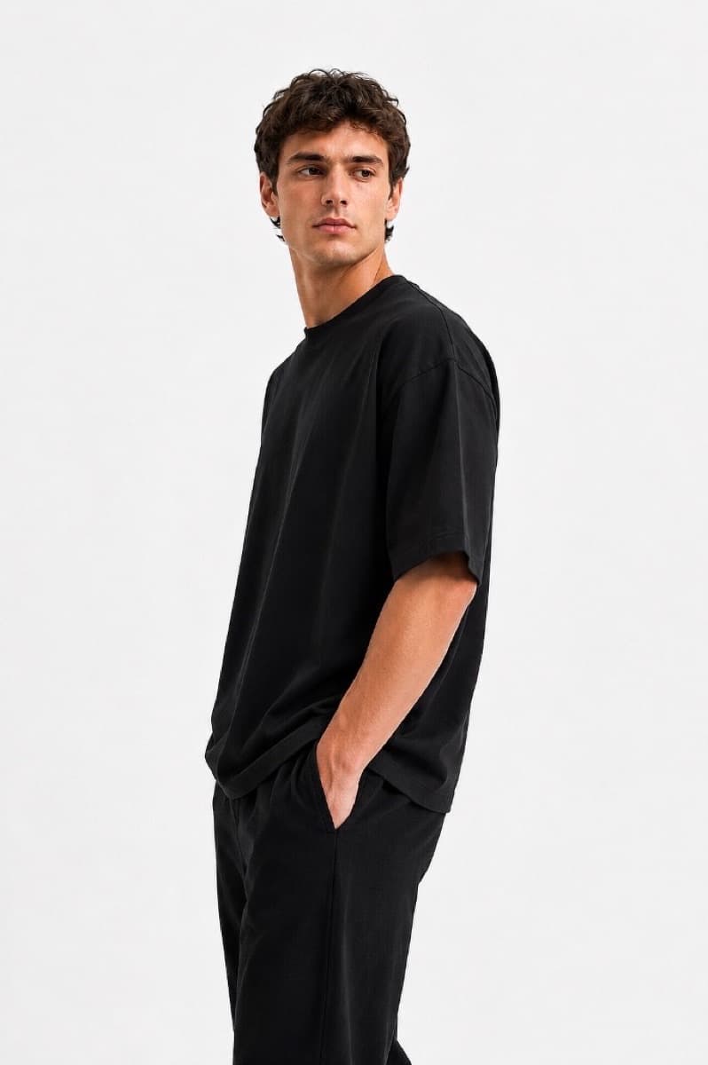 Essential Black Trouser - Midnight Black - Side